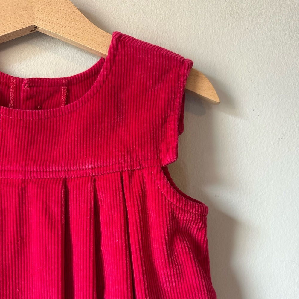Mine Alone Raspberry Corduroy Pleated Pinafore Dress Size 4T - Picture 6 of 16